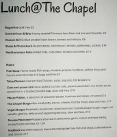 Chapel Cafe menu