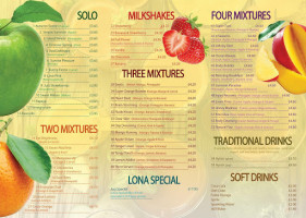 Lona Grill And Juice menu