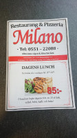 Pizzeria Milano menu