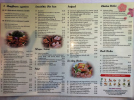 The Mayflower menu