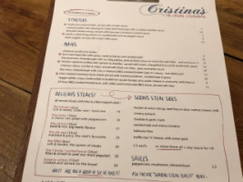 Cristina's menu