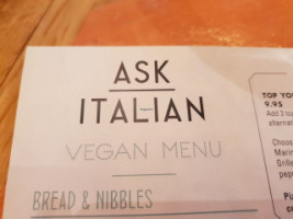 Ask Italian menu