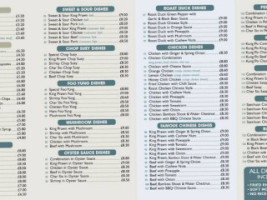 Oriental menu