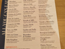 La Fiesta menu