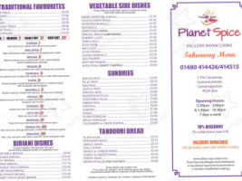 Planet Spice menu