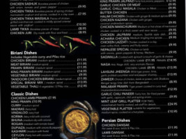 Simla Cuisine menu