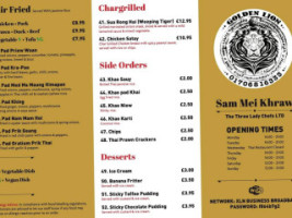 The Golden Lion menu