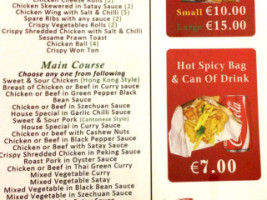 Arklow Chinese Takeaway menu