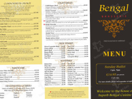 Bengal Brasserie menu