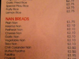 Balti Hut menu