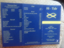 Hi-tide menu