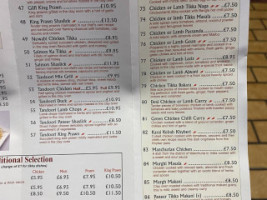 Massala Indian Takeaway menu