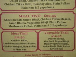 Indian Chef menu