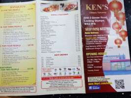 Ken Chinese Take Away menu