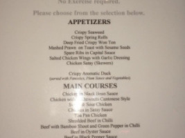 Chef Imperial menu