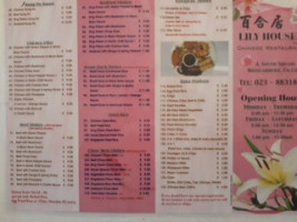 Lily House menu