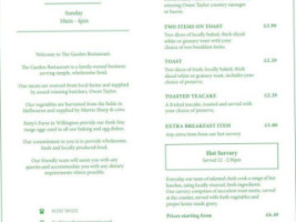 The Garden At Swarkestone Nursery menu