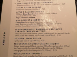 The George Dragon menu