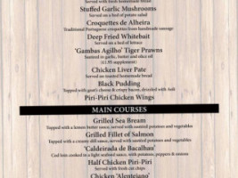 Piri Piri menu