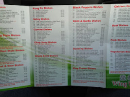 Wing Wah menu