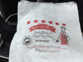 Hampsons Butchers menu