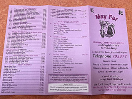 May Far Takeaway menu