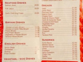 Red Rose menu