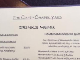 The Cafe Chapel Yard menu