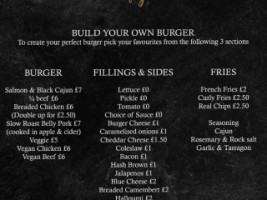 The Crofty menu