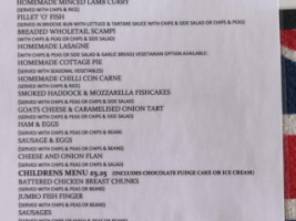 Copperfields menu