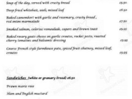 The Plough Itchen Abbas menu