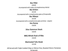 The Crown Inn At Finglesham menu