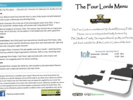 The Four Lords menu