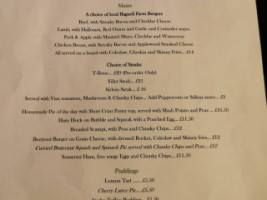 The White Hart menu