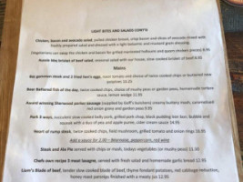 The Royal Oak menu