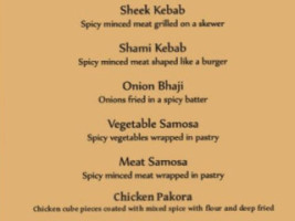 Tandoor Mahal menu