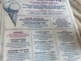 Lewis's Ice Cream Coffee Shop menu