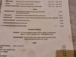 Watermans Arms menu