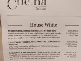 Cucina Italiana menu