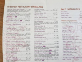 Chertsey menu