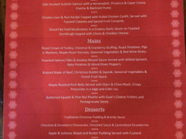 Rose And Crown menu