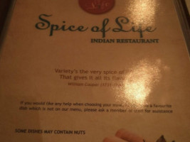 Spice Of Life menu