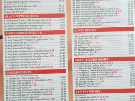 Empire Chinese menu