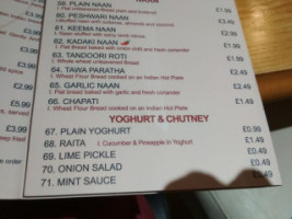 Namaste Trowbridge menu