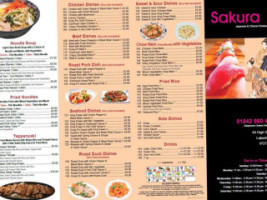 Sakura Japanese Chinese menu