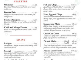 Kings Arms menu