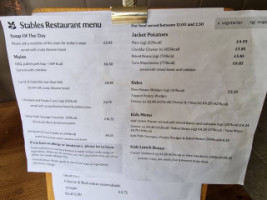 Dunham Massey The Stables menu