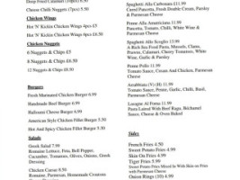 Kk's Cafe Italian menu