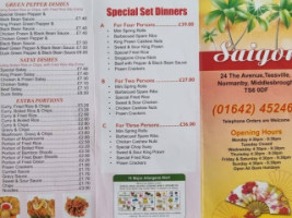 Saigon Chinese menu