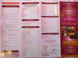 Wimborne Tandoori menu